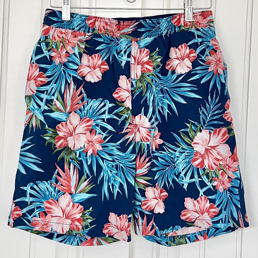 Kirkland Signature Men's Tropical Floral Print Lined Swim Trunks Size Small - Picture 1 of 5